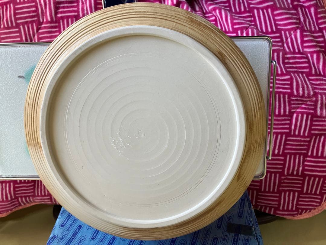 昭和レトロ 黄瀬戸焼 玉川 土岐さん手造り 大鉢色合いが素敵な盛り鉢