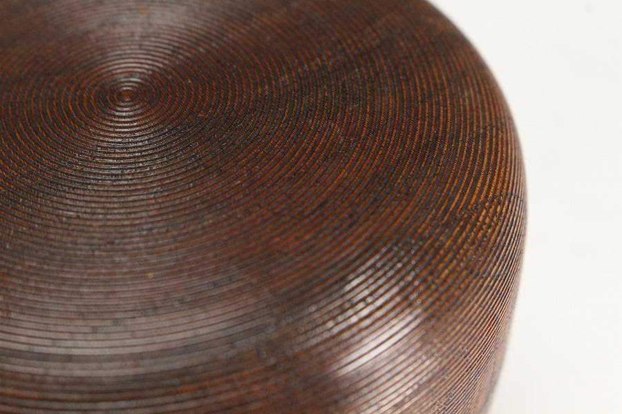 常滑焼_陶元作_菊柄彫刻の棗