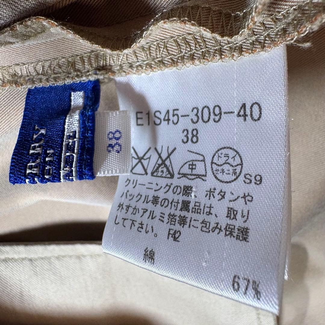 バーバリーブルーレーベル トレンチスカート 金ボタンM ホースロゴ