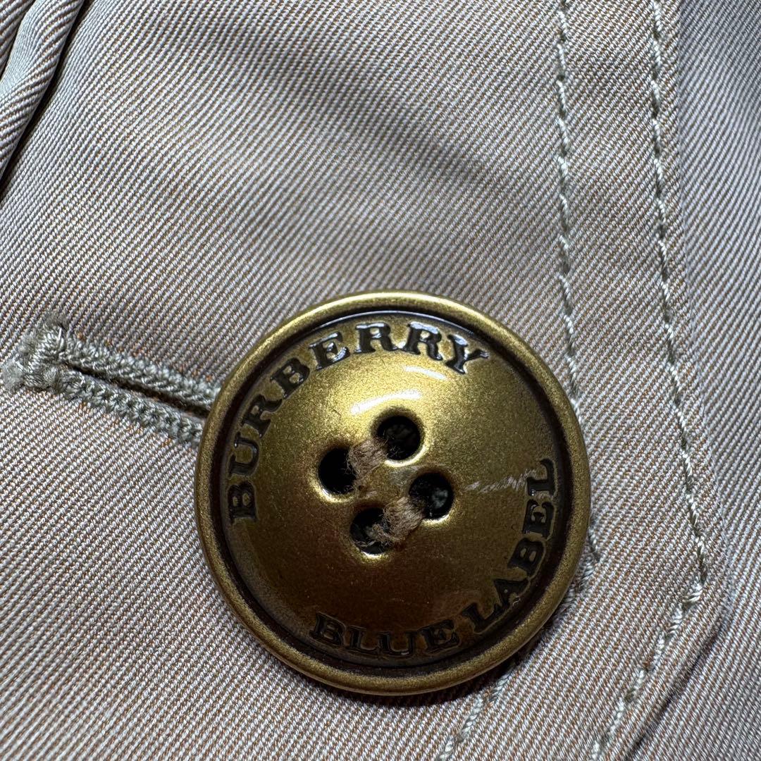 バーバリーブルーレーベル トレンチスカート 金ボタンM ホースロゴ