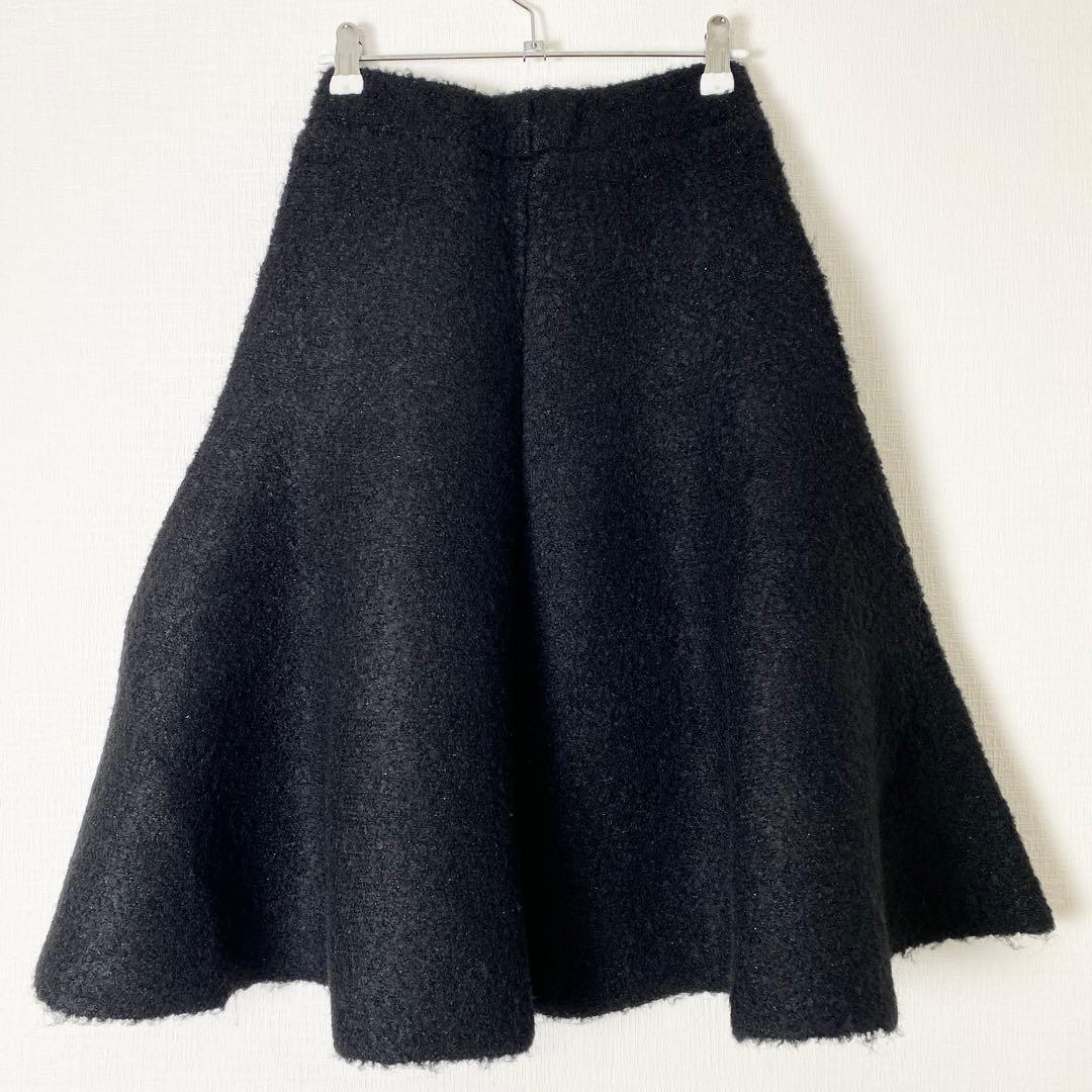 【美品】MACHATT マチャット　ブークレニットスカート　ブラック　タグ付き