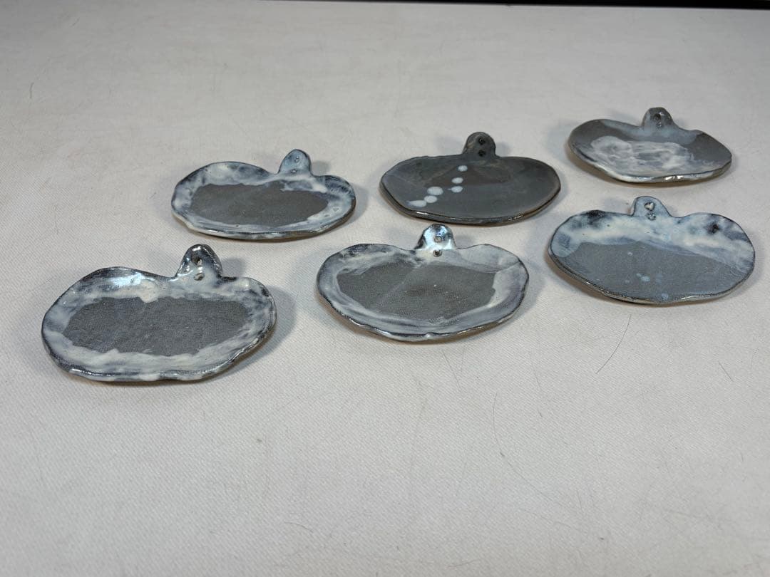 陶器製　持ち手付き小皿 6個セット