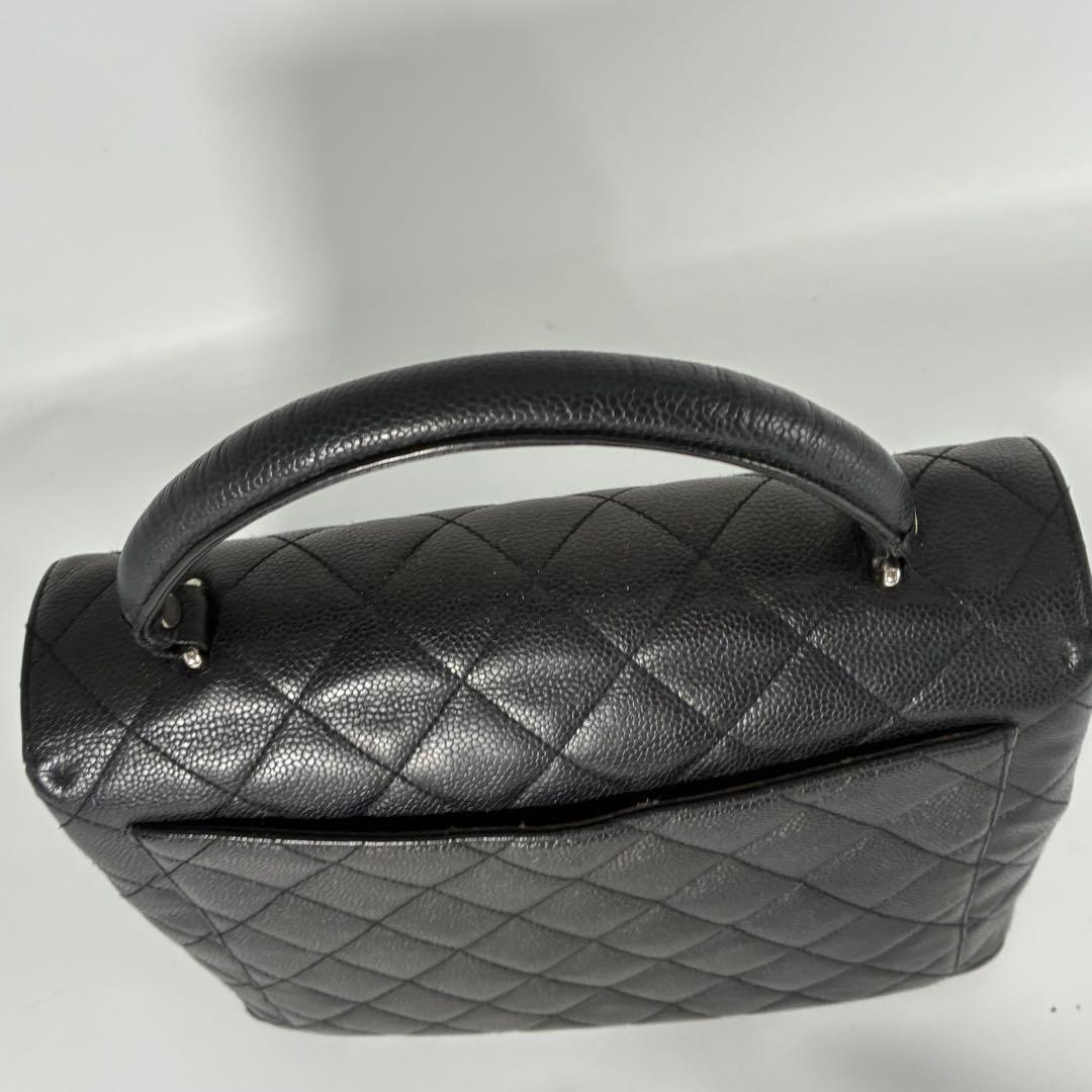 鑑定料無料✨シャネル　CHANEL キャビアスキン　トップハンドル　ターンロック