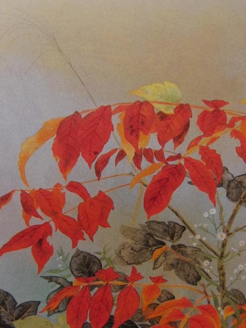 霜鳥忍、【秋彩】、希少な額装用画集より、新品額装付、状態良好