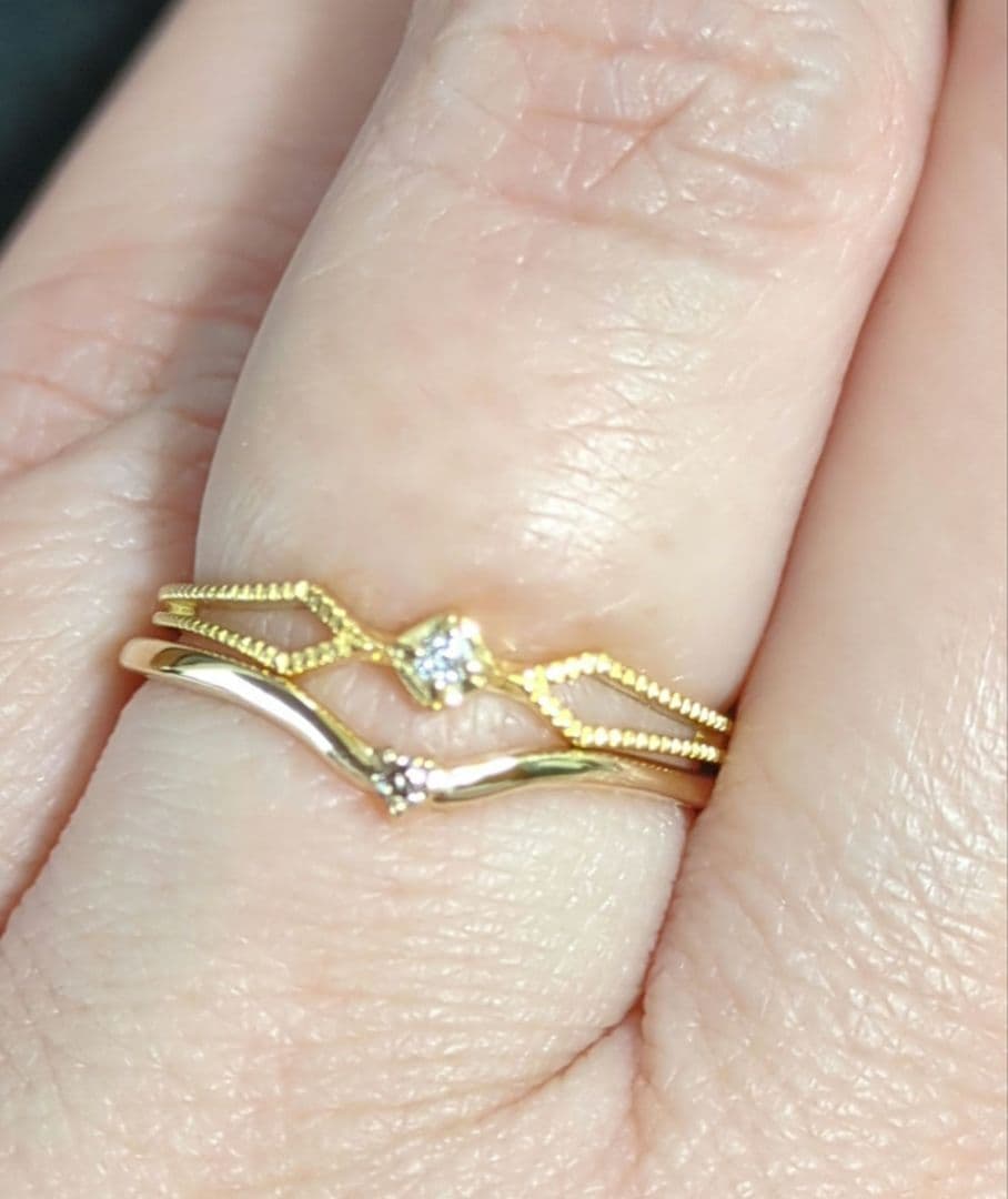 ete　K18YGダイヤモンドリング