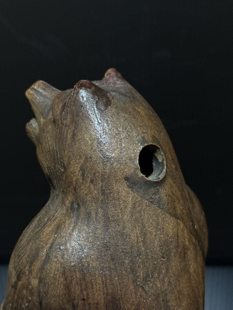 極珍 幕末〜明治期 初期狸 信楽焼 三点立 目透 狸 置物 - メルカリ