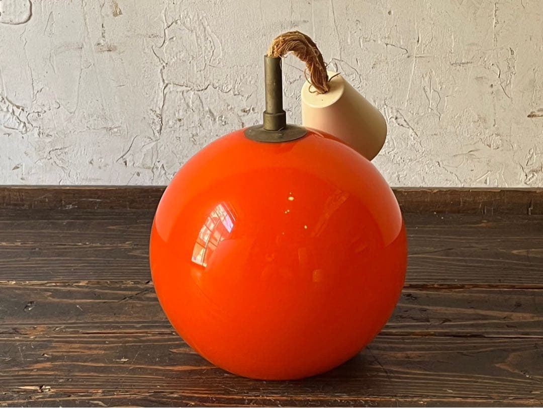 希少 ガラス 天井照明 ペンダントライト 当時物 昭和レトロ レトロポップ 昭和レトロ レトロポップ ペンダントライト 黄色 レトロ照明 吊り下げ