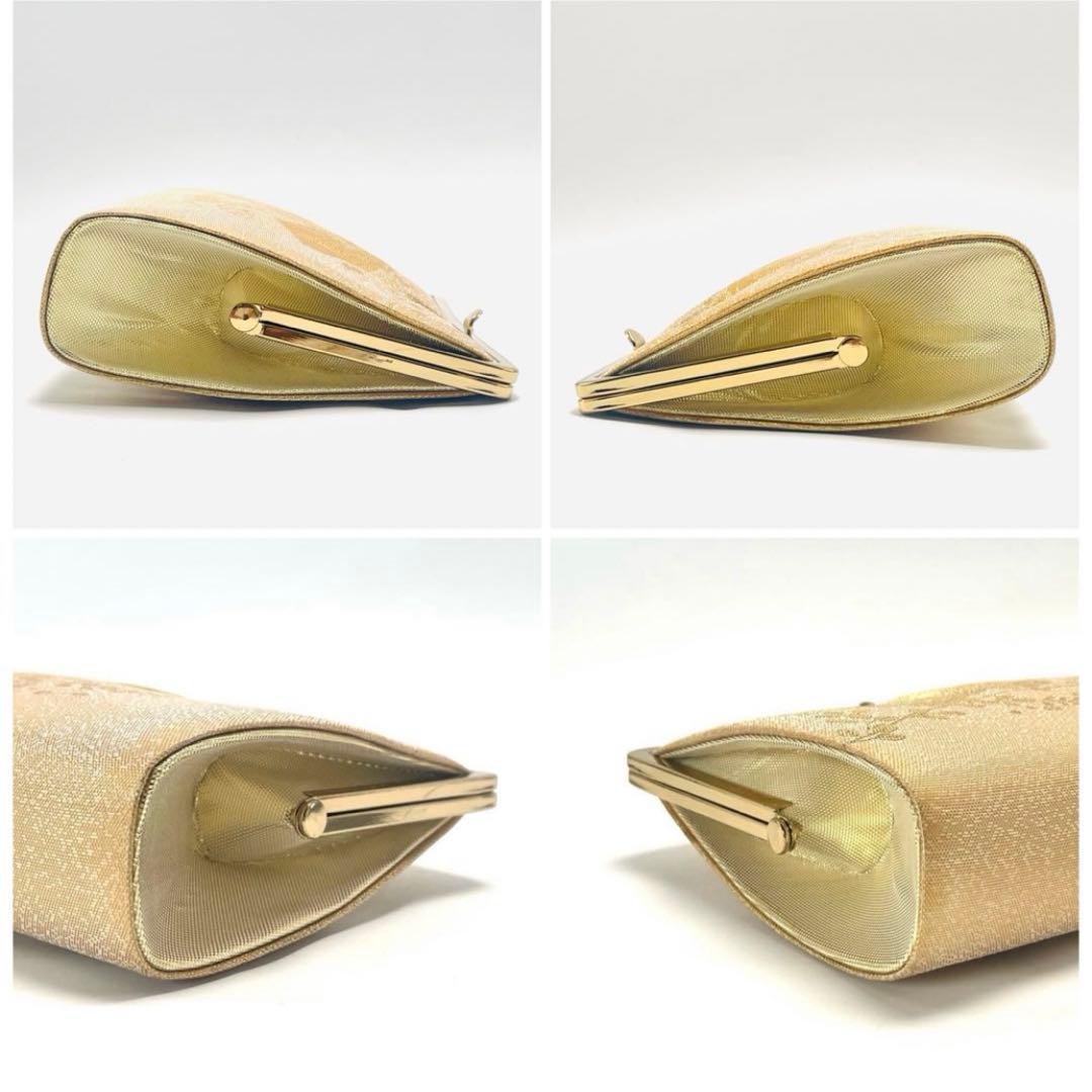 最終価格 新春セール 美品 創作 御誂 和装用バッグ 草履 2点セット ゴールド