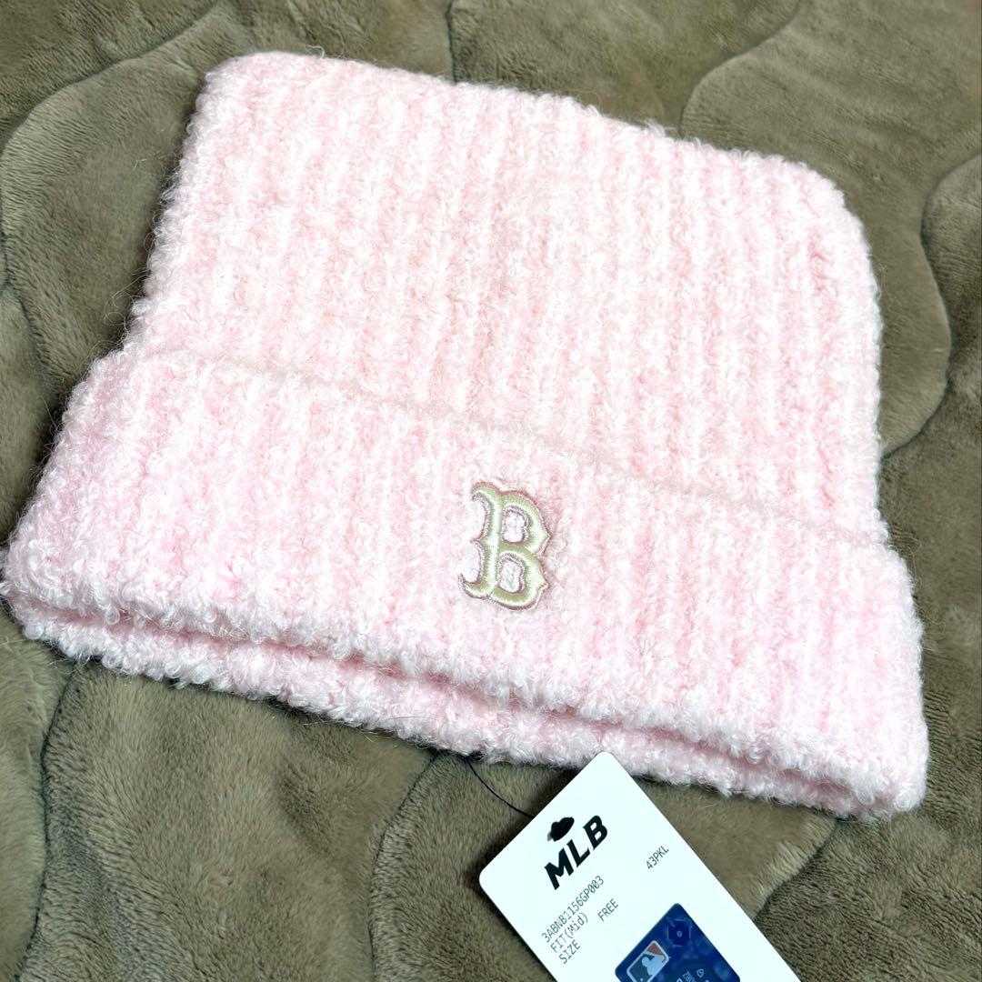 MLB korea】カリナ着用＊ピンク＊猫耳ニット帽＊韓国限定＊完売品