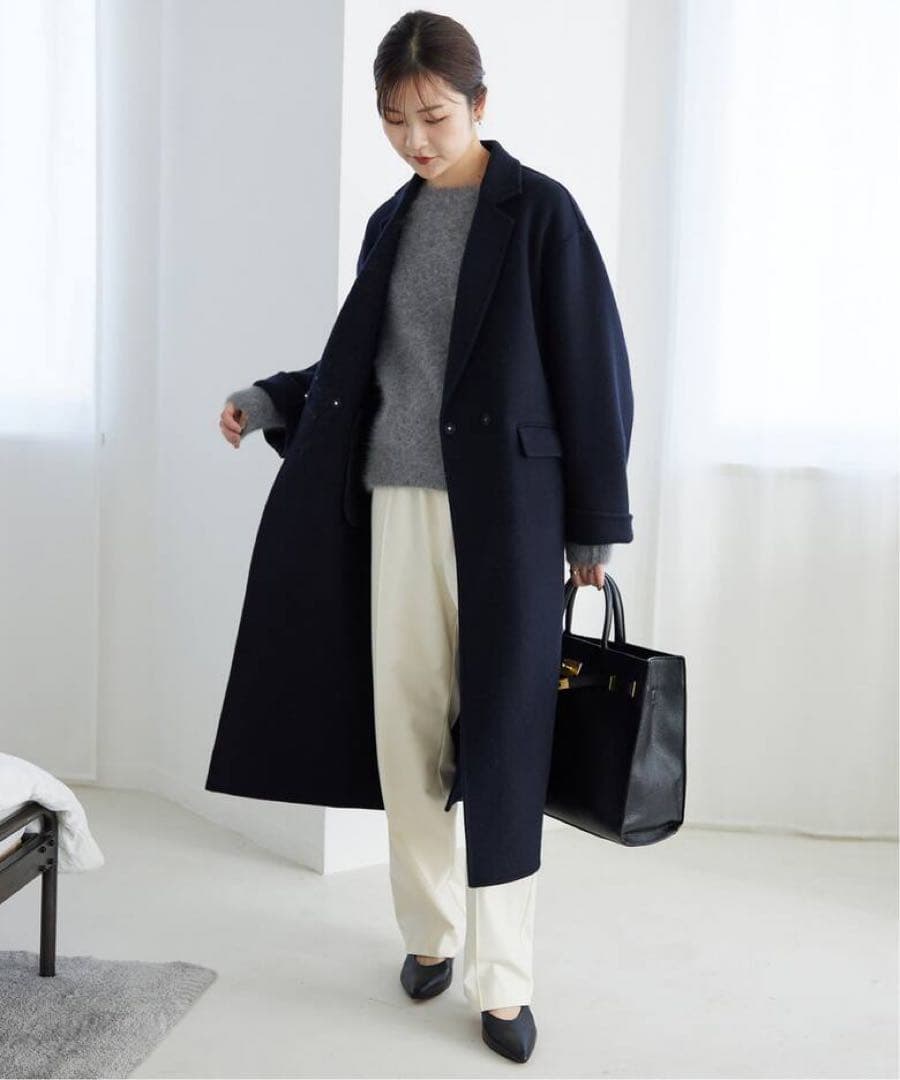 値下げ【美品】スローブイエナ ダブルフェイスロングチェスターコート 38 SLOBE IENA（スローブイエナ） コート チェスターコート 「追加2