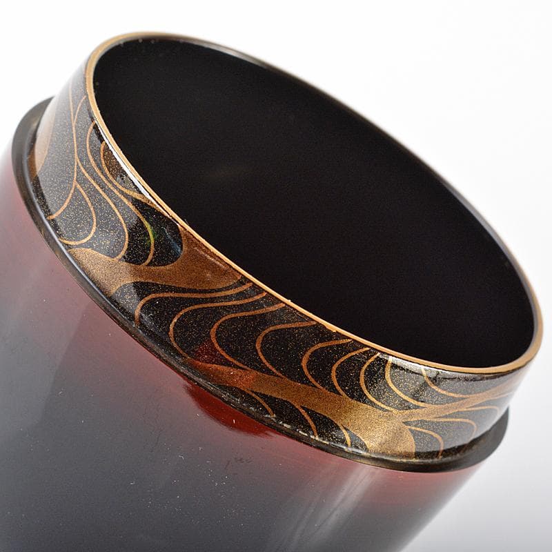 茶道具　山中塗　中村宗悦作　鶴蒔絵　大棗　共箱　V　R6343