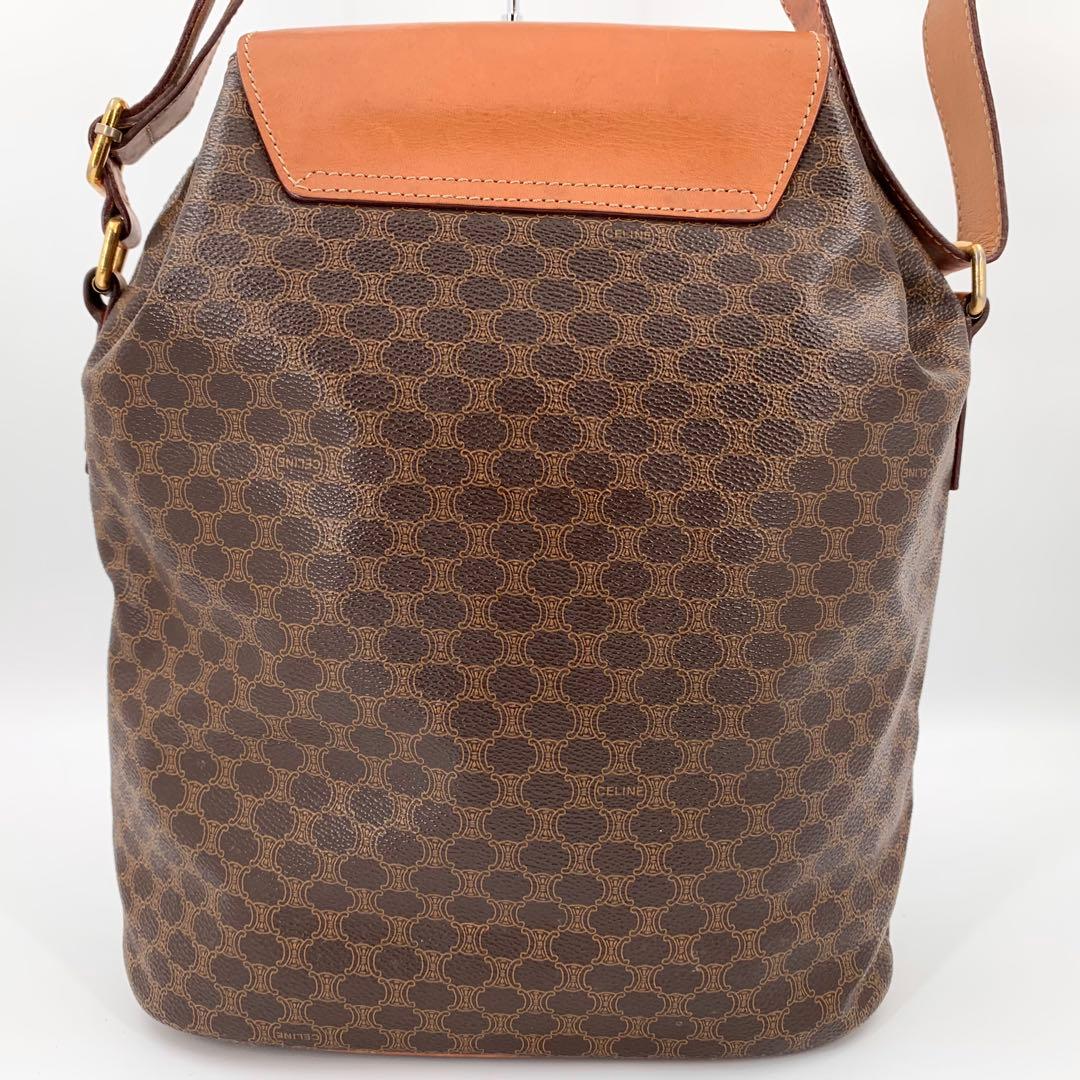 CELINE セリーヌ ショルダーバッグ 巾着 マカダム トリオンフ ブラウン