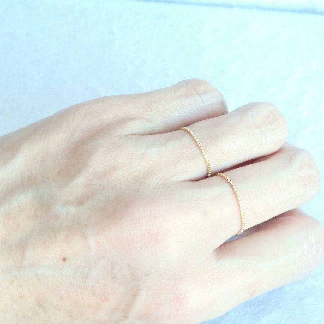 chika　k18リング　チェーンリング　ベネチアンチェーン　つけっぱなし