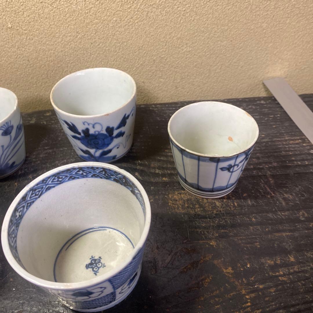 江戸時代古伊万里蕎麦猪口5個セットS