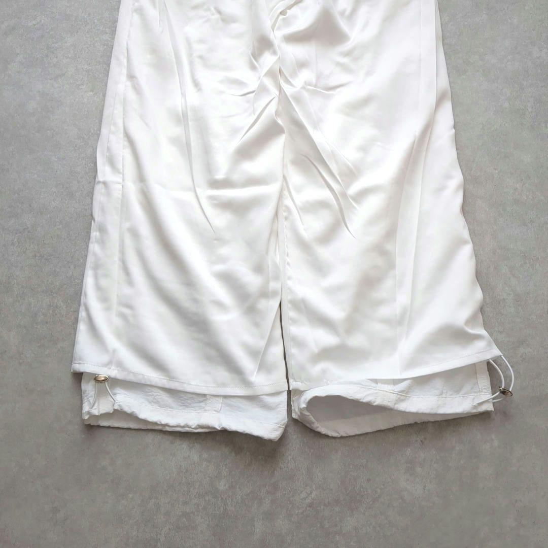 アルページュストーリー 撥水サス付きパラシュートパンツ　白　S　タグ付
