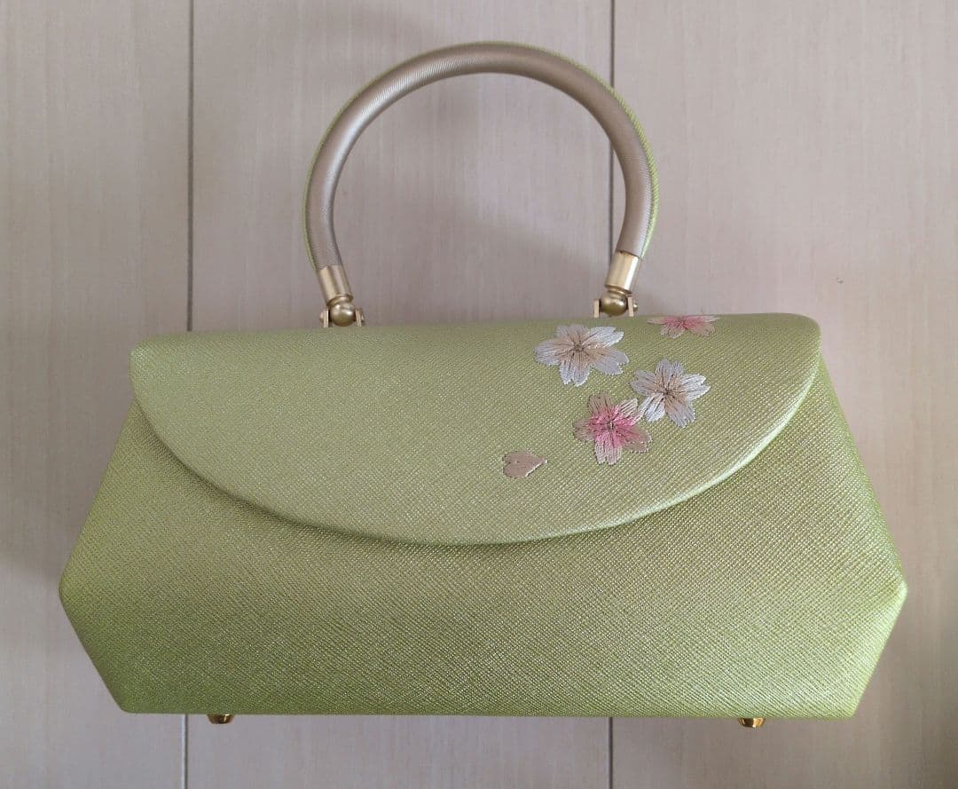 成人式用 草履 バッグセット 桜 若草　25cm
