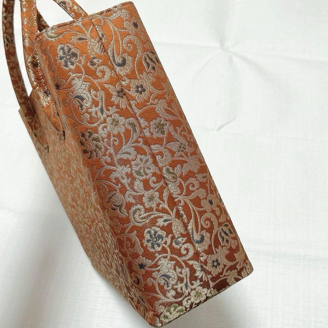 川島織物 和装バッグ Wファスナーバッグ(大) 瑞鳥唐草 絹 シルク 未使用