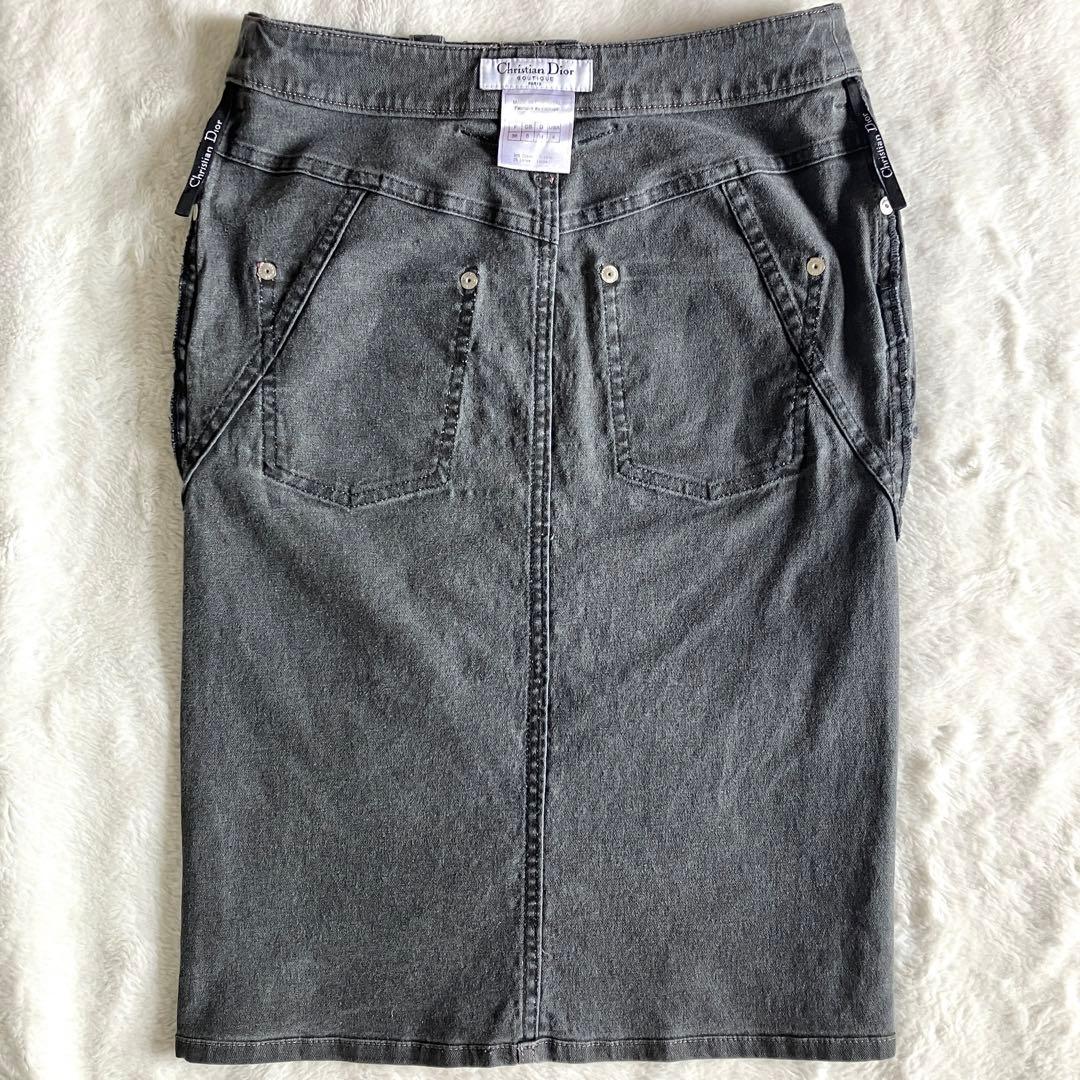 クリスチャンディオール ガリアーノ期 ストレッチデニムスカート 4 グレー