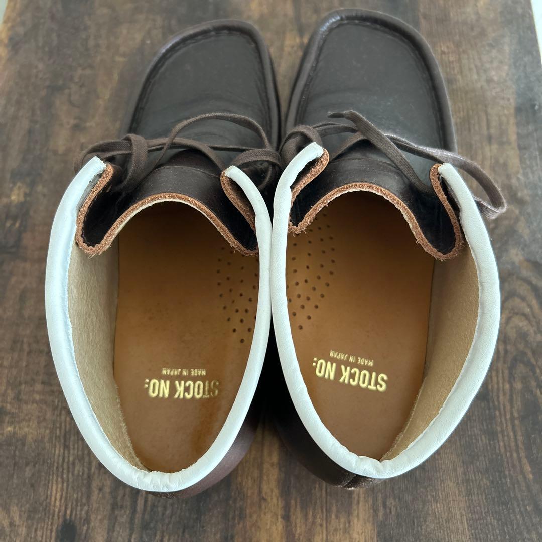 Stock No ダークブラウン レザーモカシンデッキシューズ 日本製