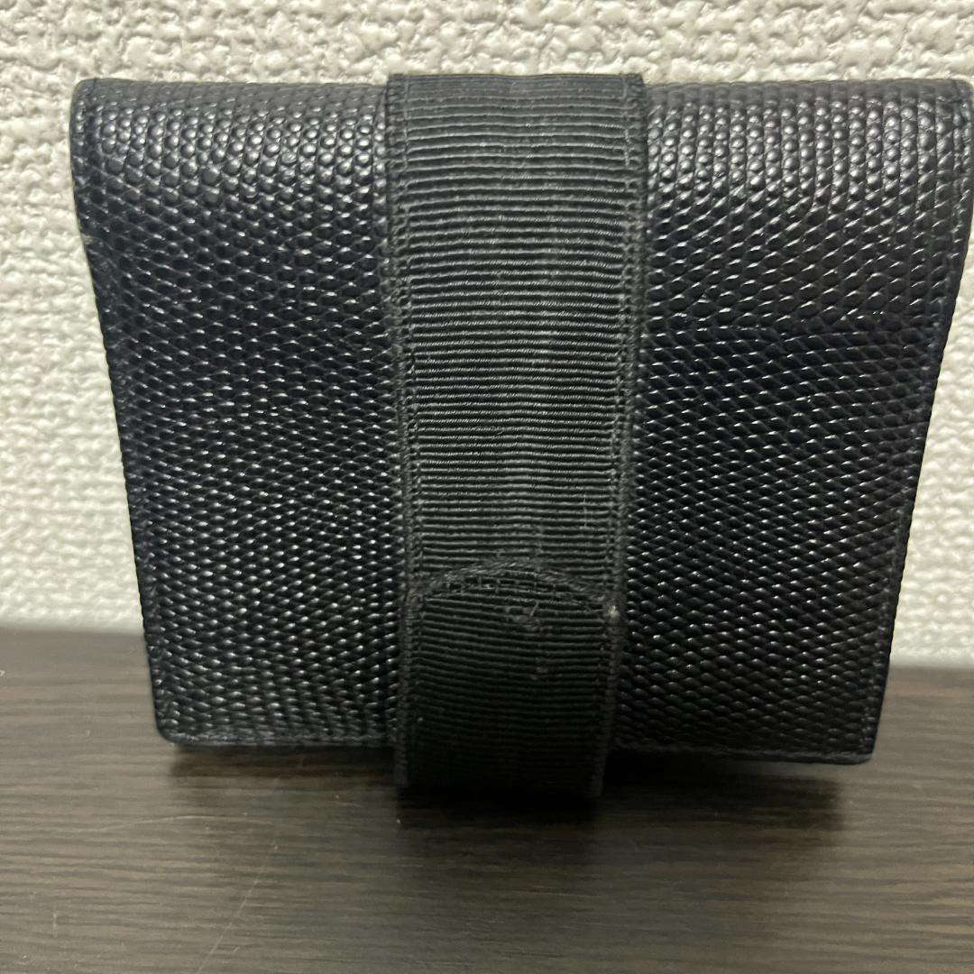 サルバトーレフェラガモ 良品 イタリア製ハラコヴァラリボン 2つ折り