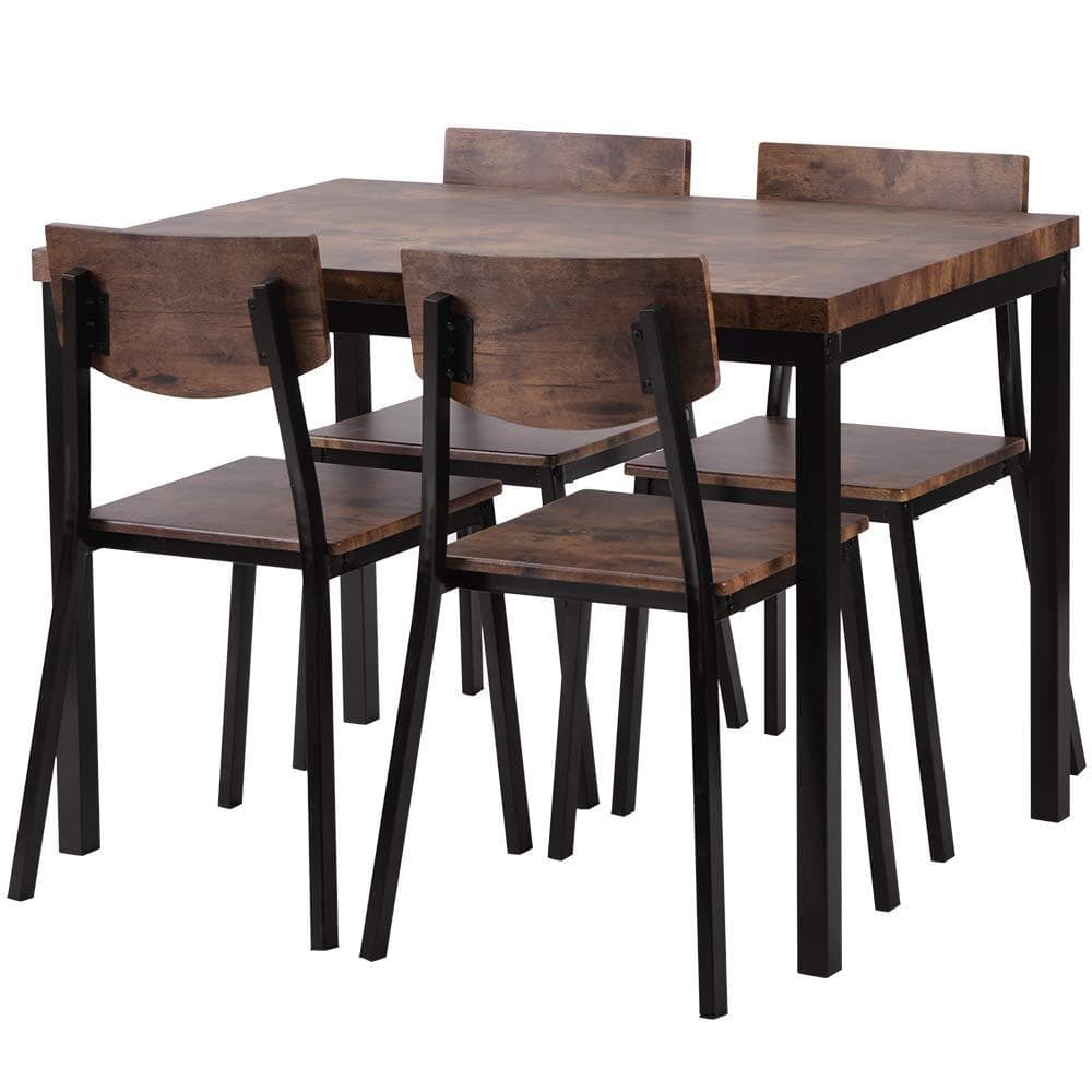 人気品大セール！大人気4人用ダイニングセットチェア付き5点セット　BROWN