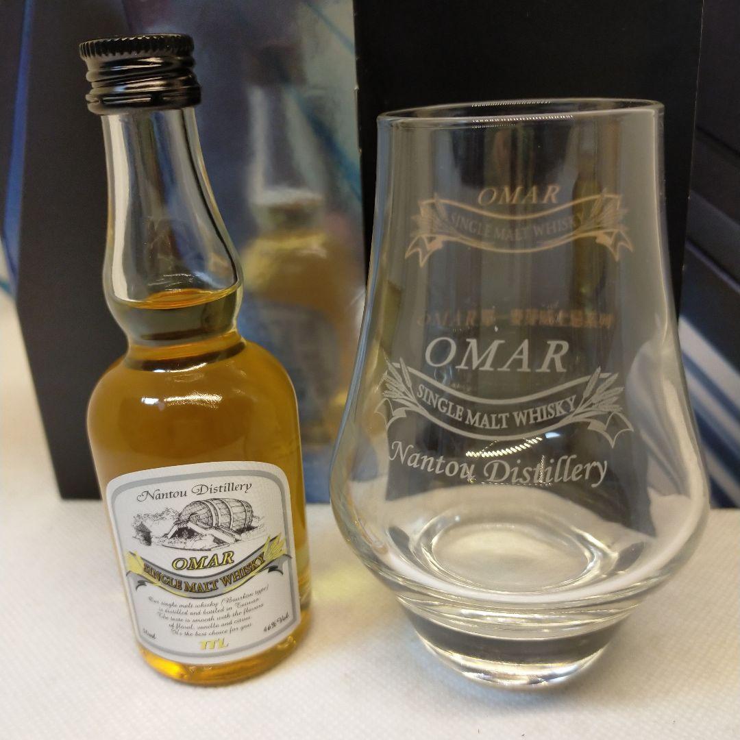 未開栓 オマー カスクストレングス バーボンタイプ ミニボトル グラス