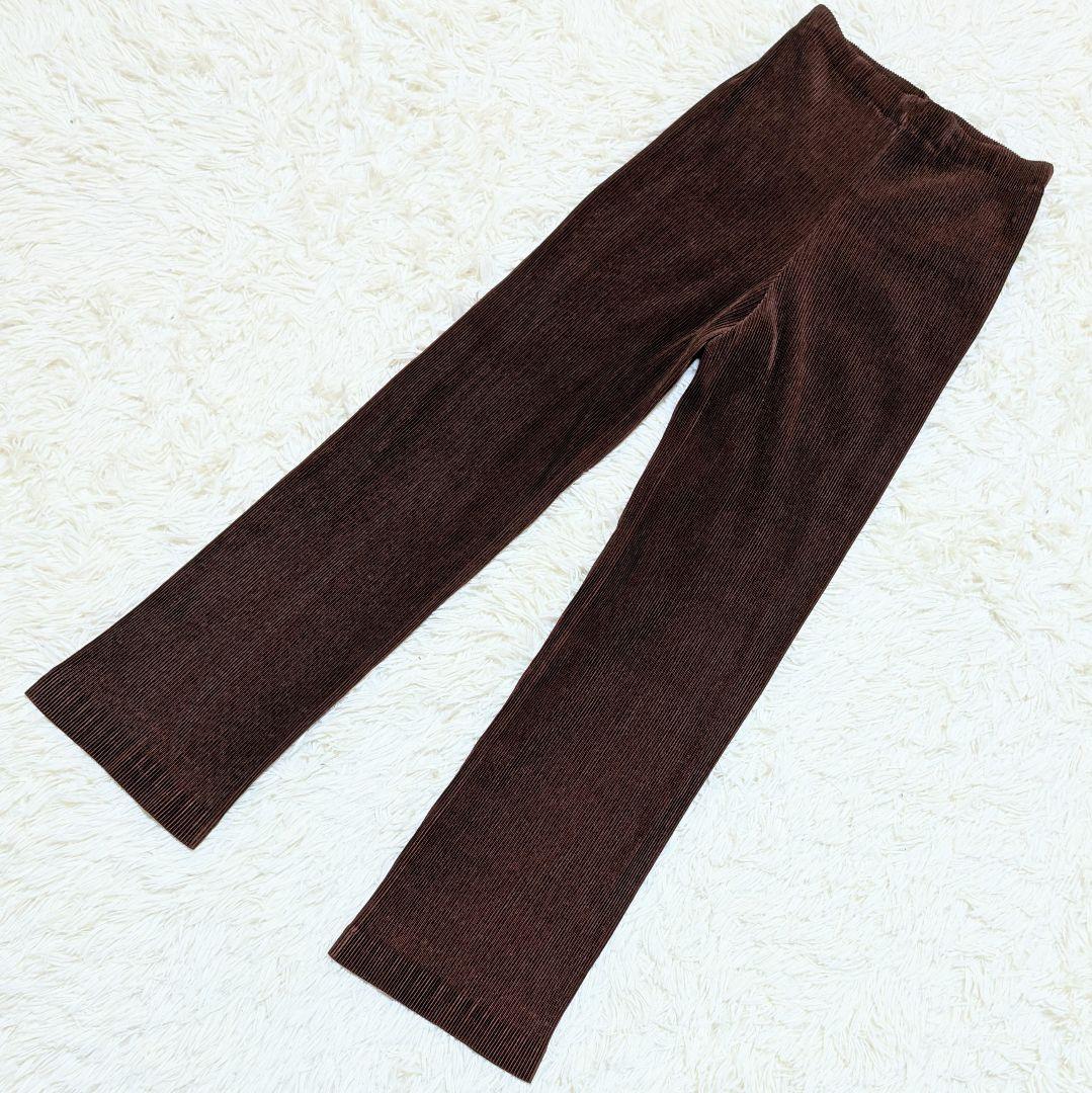 ISSEY MIYAKE me プリーツ ガウチョパンツ ブラウン Mサイズ me ISSEY