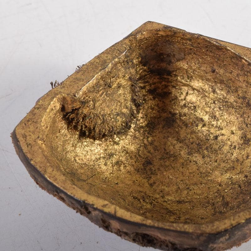 茶道具　木彫　桜　内金溜　香合　時代箱　V　8355