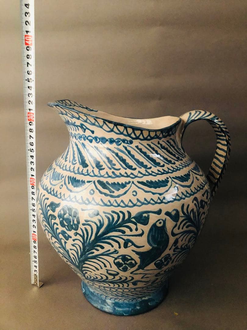 スペイン陶器　グラナダ焼　大ぶりの水差し