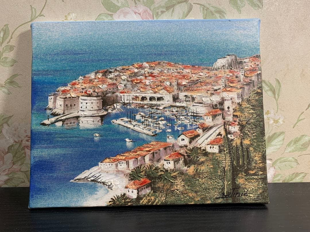 油彩画【breakfast】肉筆画直筆サインあり