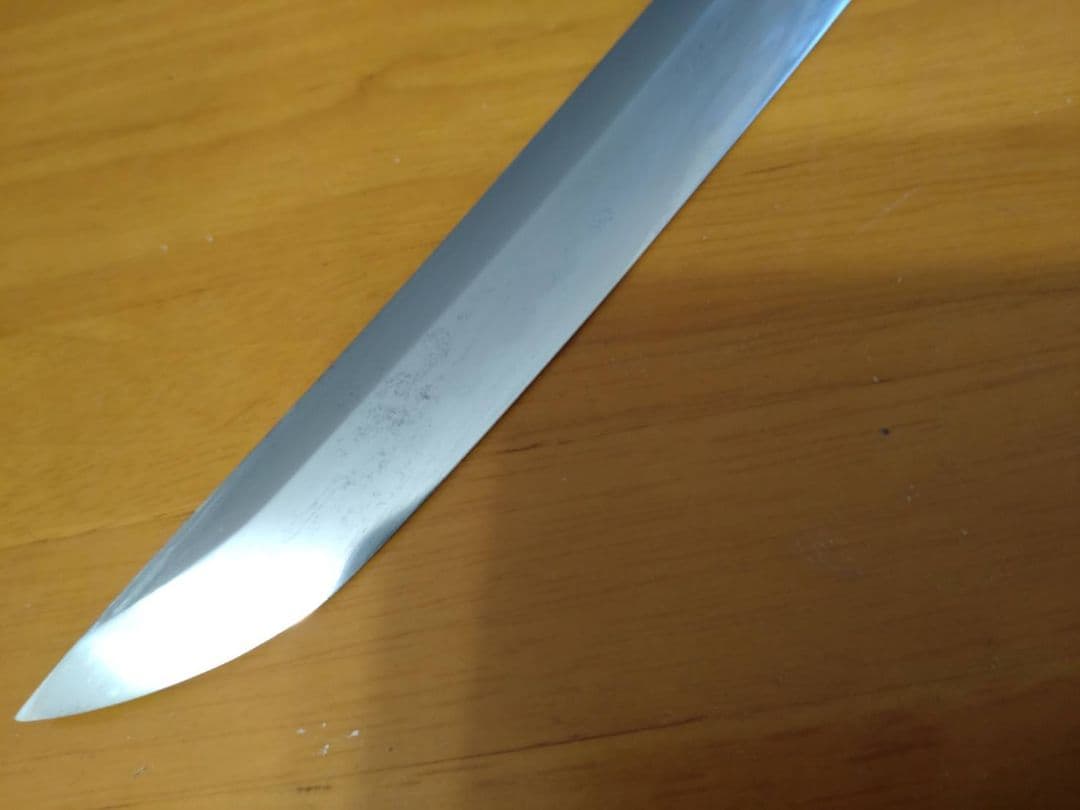日本刀、残欠、切先部、刃長14.7cm合法サイズです。竹細工刀の材料にいかがです