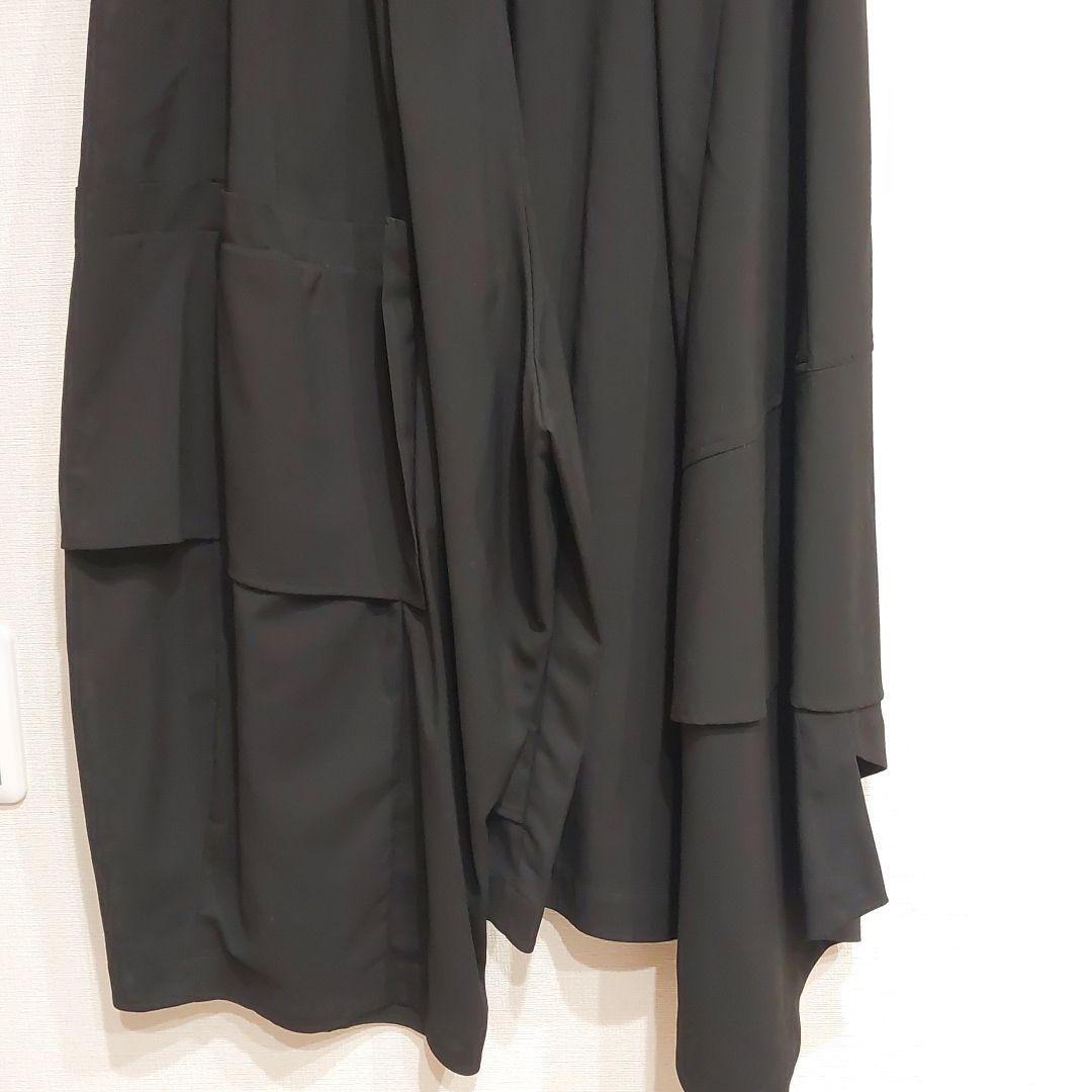 タグ付【MOYURU 萌】モユル 変形パンツ アシンメトリー ウエストゴム 黒