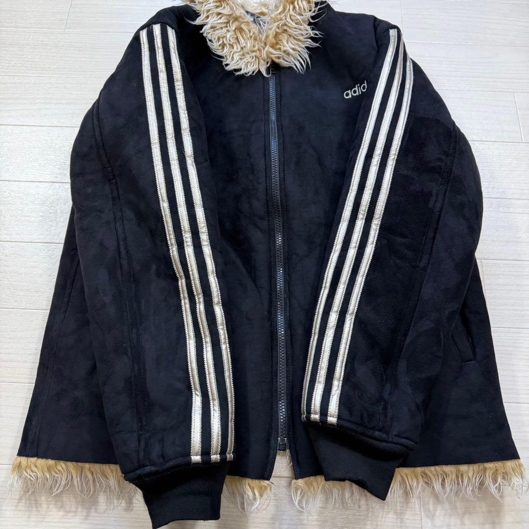 極希少 90s adidas long fur mouton jacket M