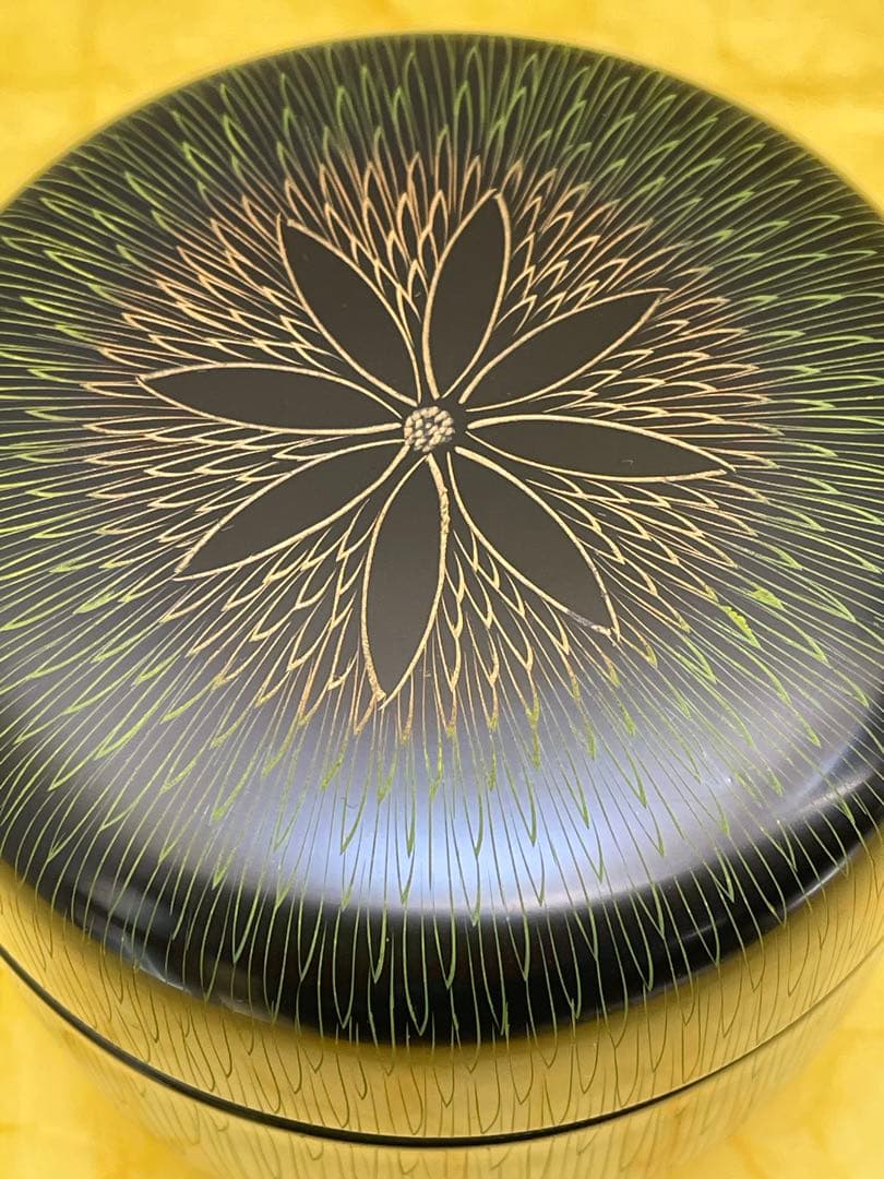 棗 大棗 菊毛彫 中村湖彩作 花模様 桐箱付き 茶道具 裏千家 表千家