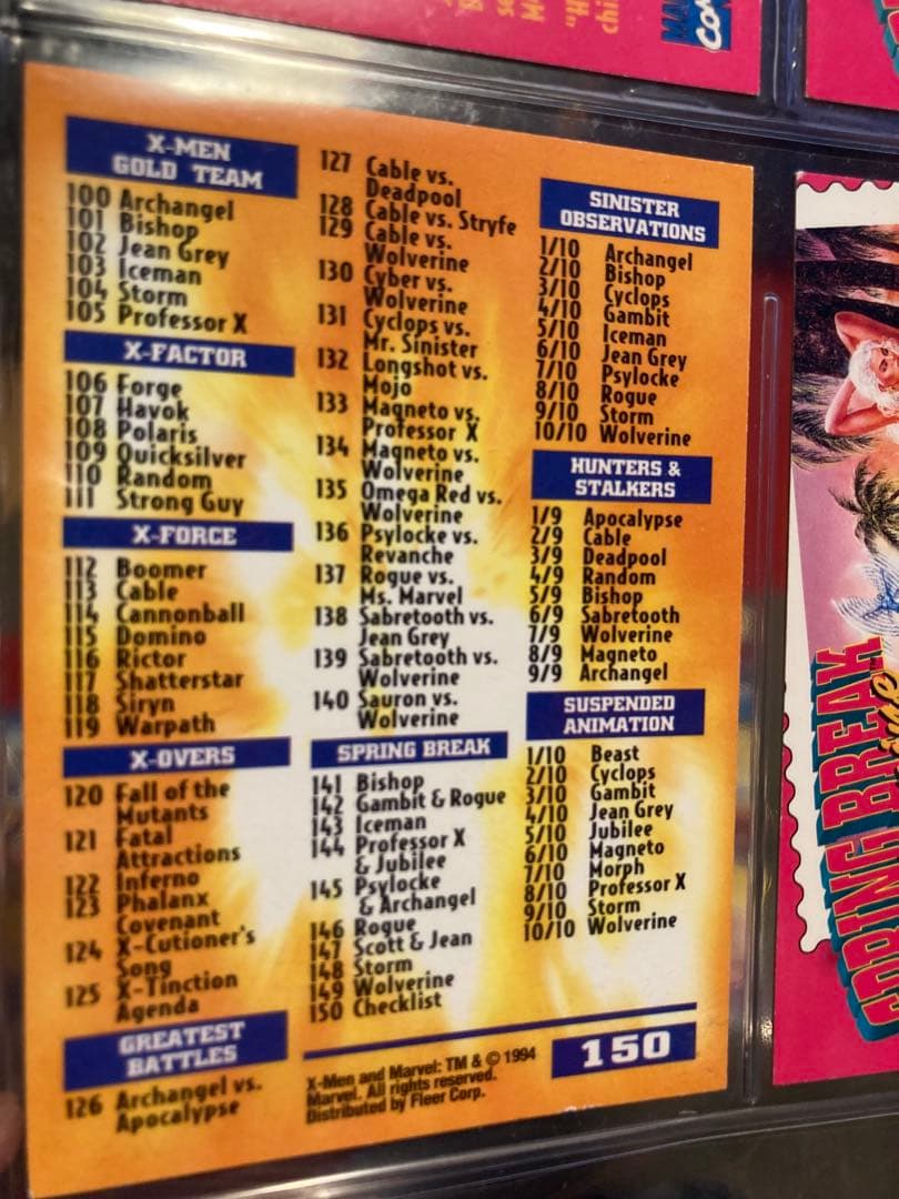 1995 Fleer Ultra X-Men レギュラカード 全150種+α