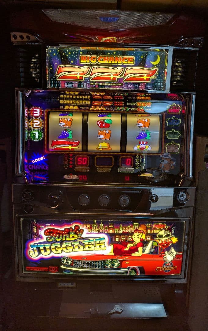 送料無料】初代ファンキージャグラー スロット筐体 コイン不要 音量調節可