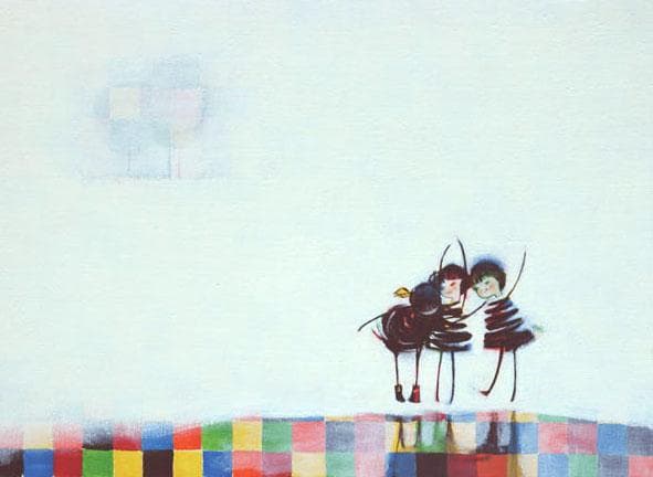 油絵 菅家令子 絵 絵画インテリア額付(銀) F4-081914 女の子 影遊び