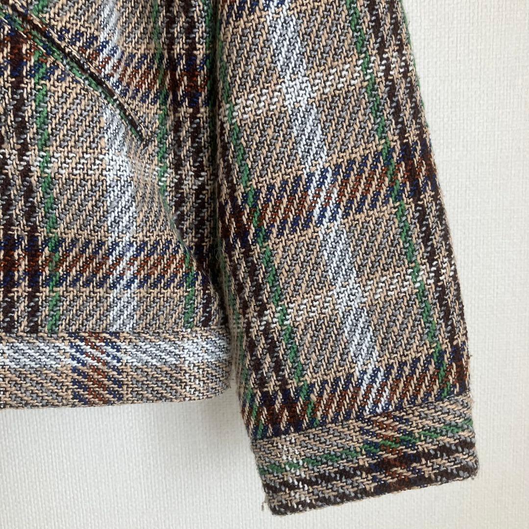 Monkey time　チェック　デザイン　ジャケット　ジップアップ　L