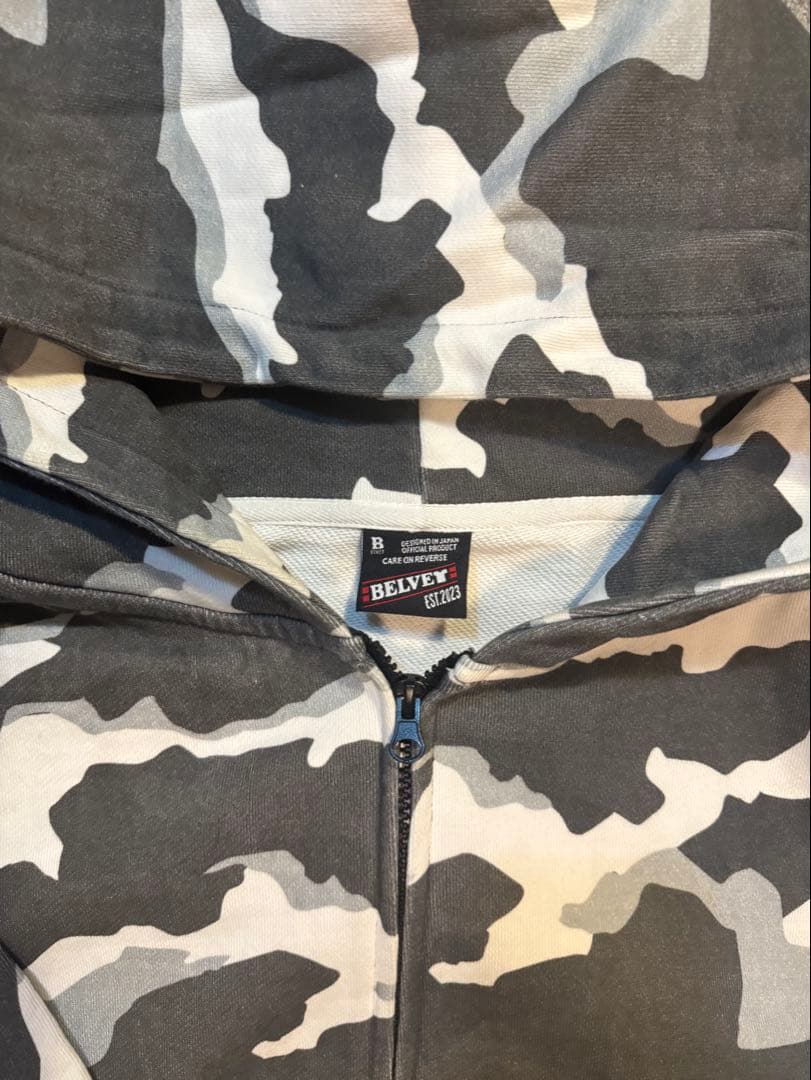 BELVET迷彩柄 フード付きパーカー