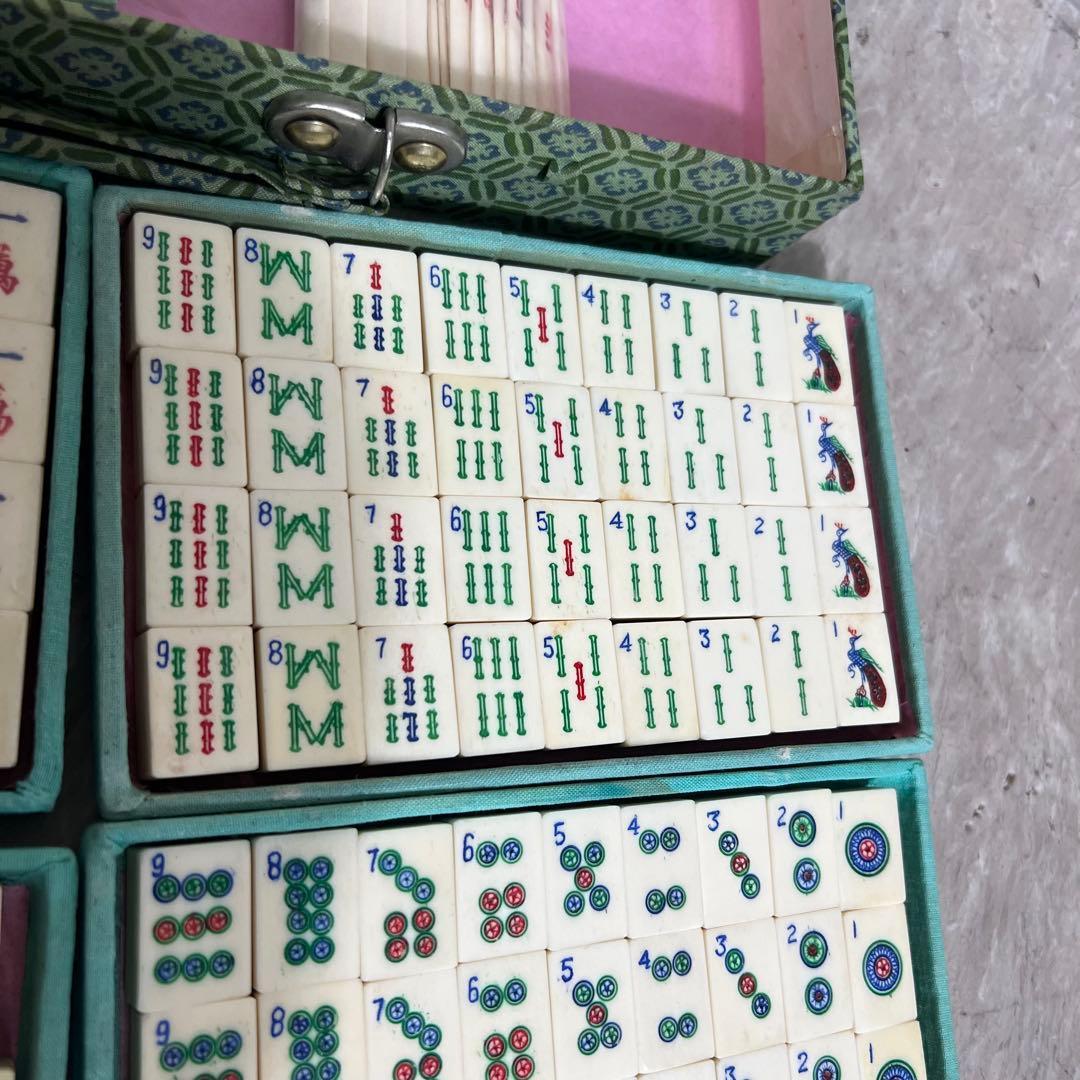 中国 高級 麻雀牌 中国美術 背竹牌 骨牌 天然素材