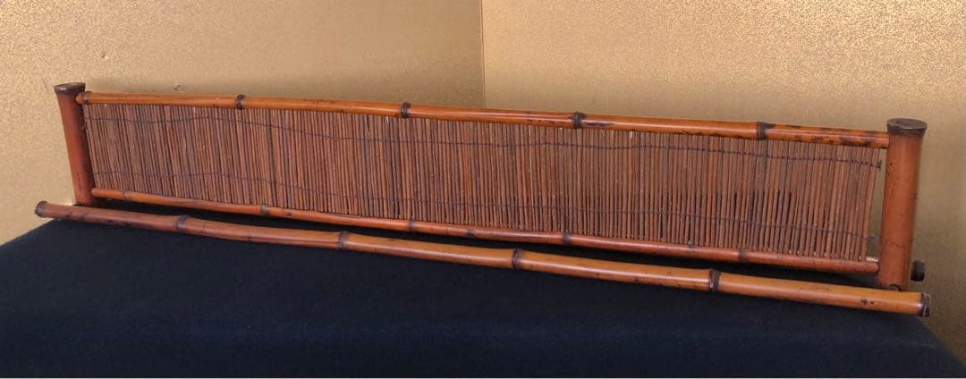 《R》茶道具 煎茶 煤竹結界 衝立 炉屏 竹峰作　 1f