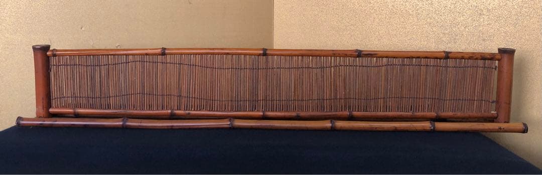 《R》茶道具 煎茶 煤竹結界 衝立 炉屏 竹峰作　 1f