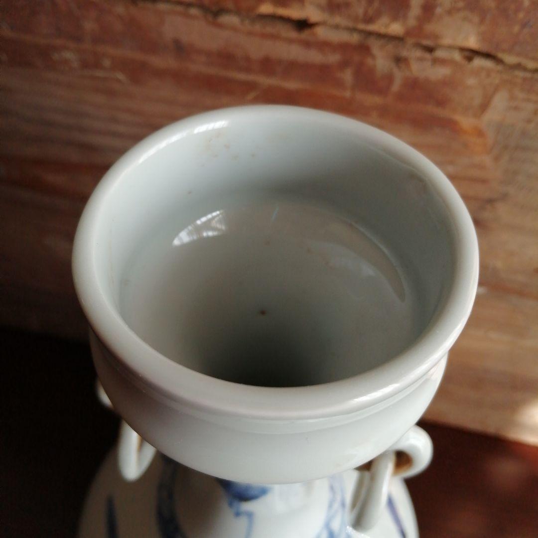 大正李朝 象耳胴締白磁花瓶 25cm 大正期 - メルカリ