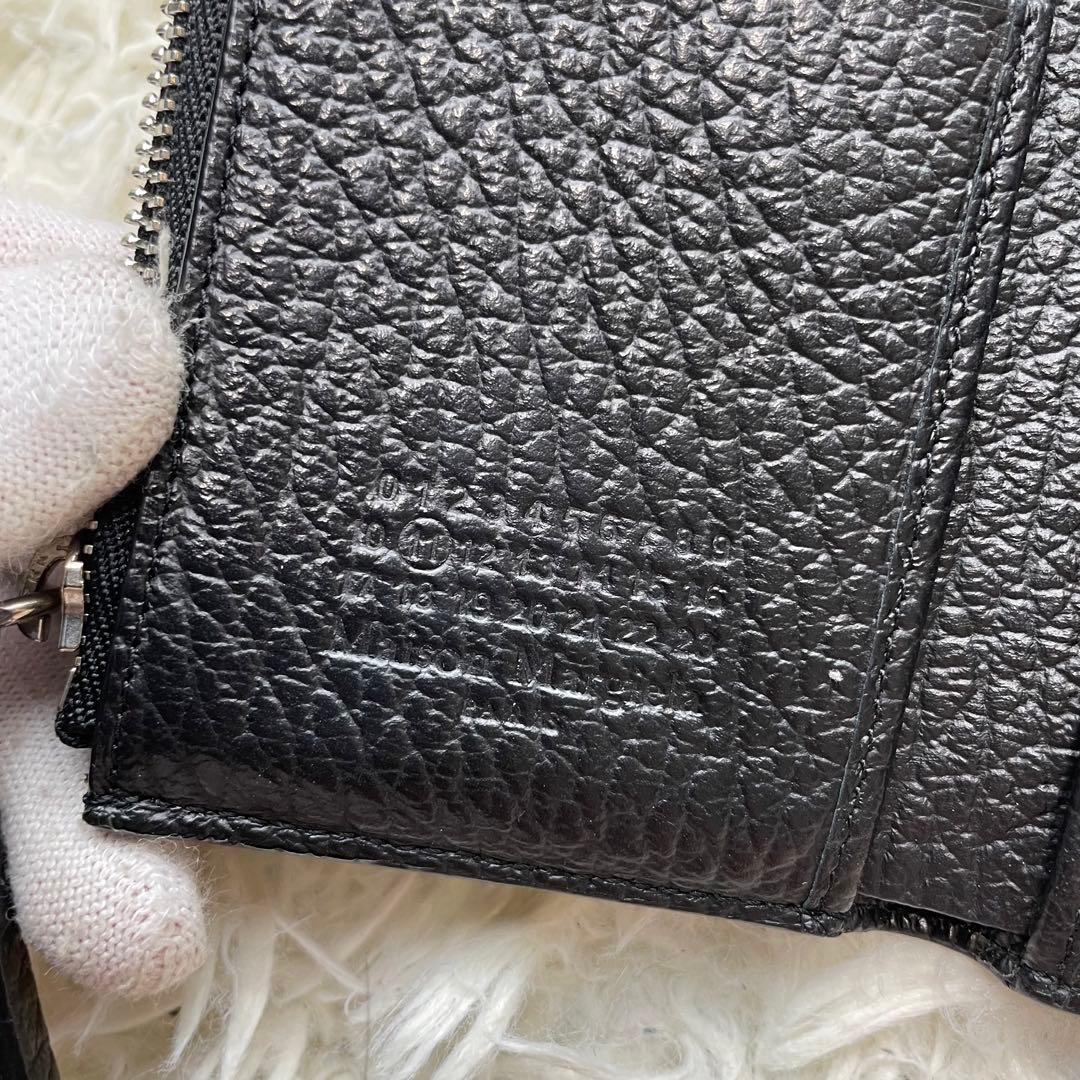 極美品】マルジェラ 三つ折り財布 エンベロープ プリント カーフスキン