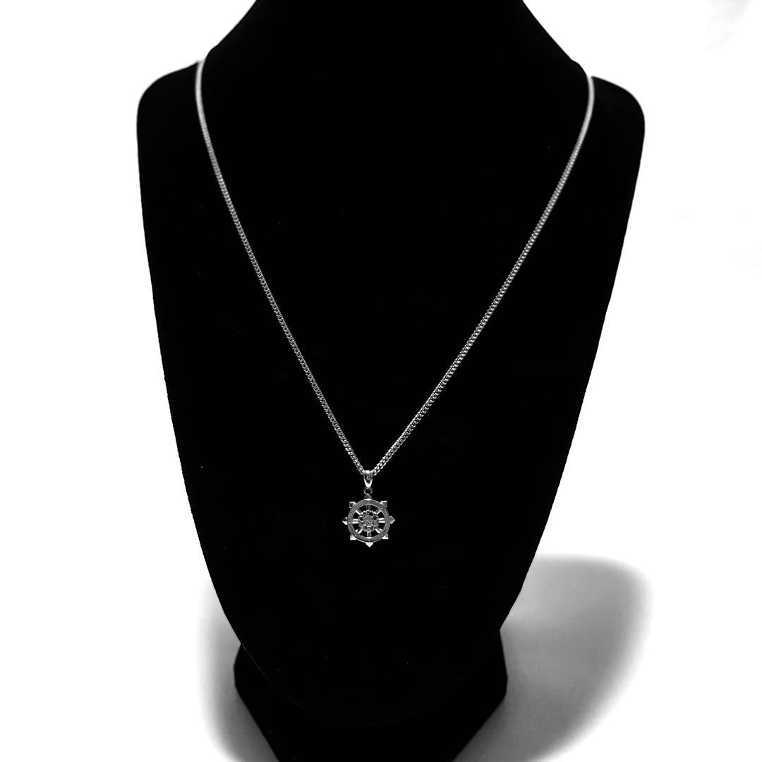 未使用】真如苑 真言宗総本山伝燈苑 仏法輪 シルバー 純銀 ネックレス