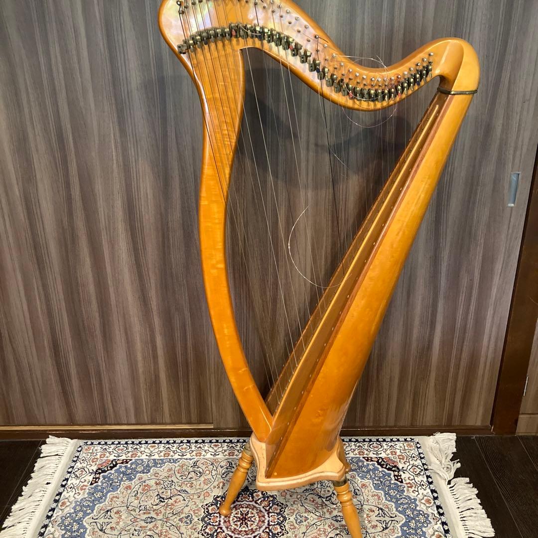 アイリッシュハープ　AOYAMA HARP 　飴色　チューニングトレーナー