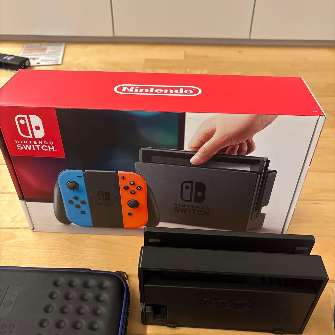 Nintendo Switch 本体 青/赤 ドック付き ケース付き
