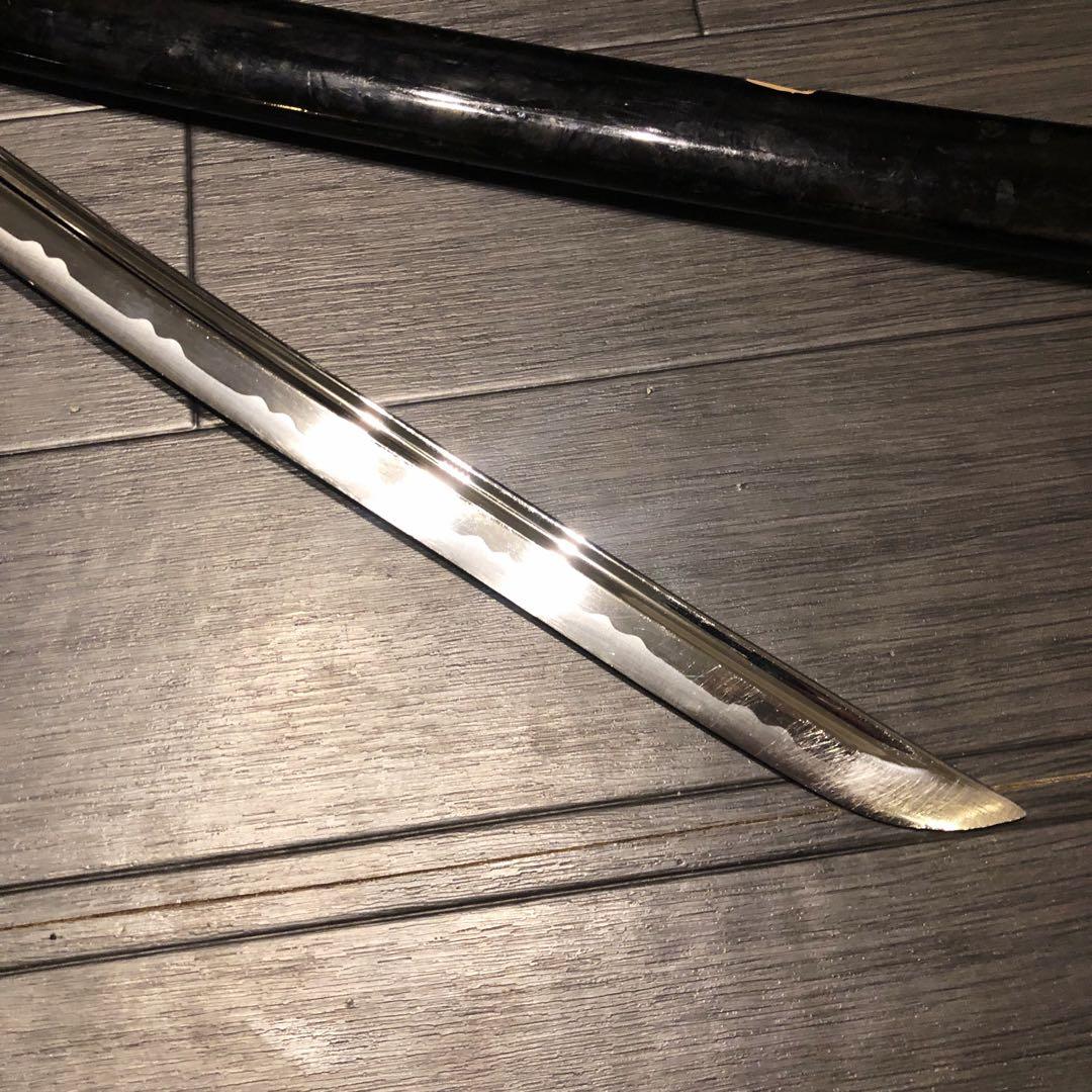 最高級模造刀　高級居合刀　樋入り刀身　青緑拵え　亜合金刀身　名刀