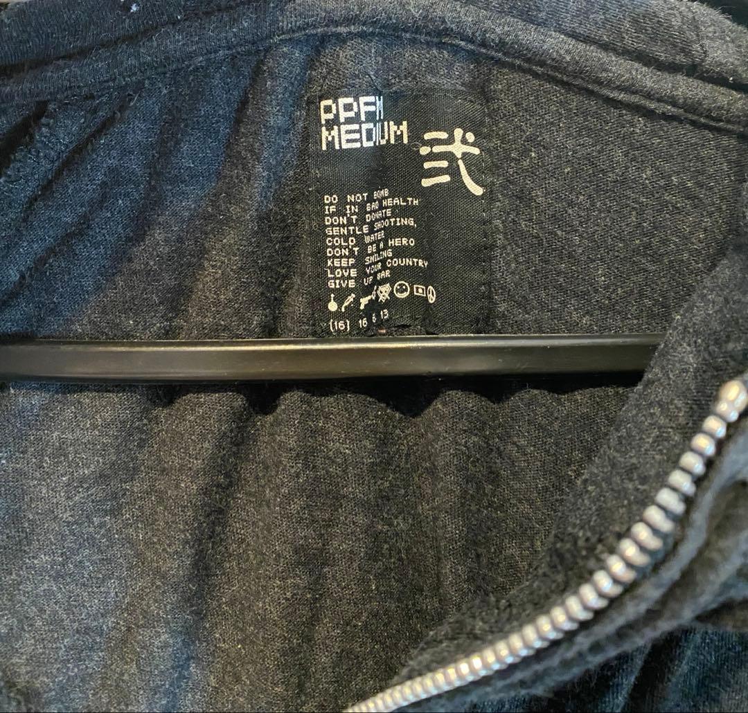 希少 PPFM アシンメトリー ダブルジップパーカー ストリート y2k 00s
