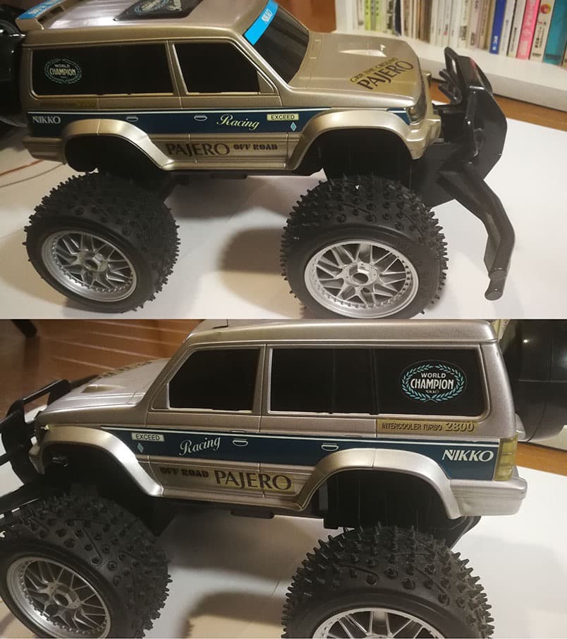 ラジコン2台／三菱：パジェロ・トヨタ：ラウンドクルーザー/充電器（NIKKO）